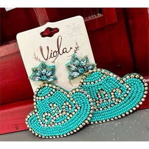 Turquoise NEWWWWW Sparkly Beaded Cowboy Hats! Who’s Going to Nashville?!